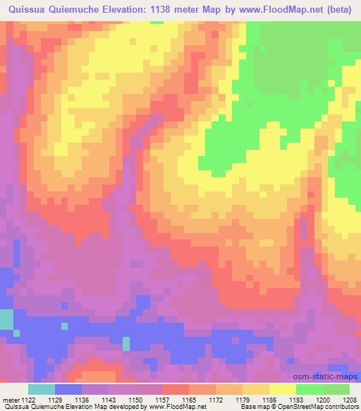 Quissua Quiemuche,Angola Elevation Map