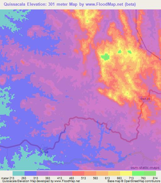 Quissacala,Angola Elevation Map