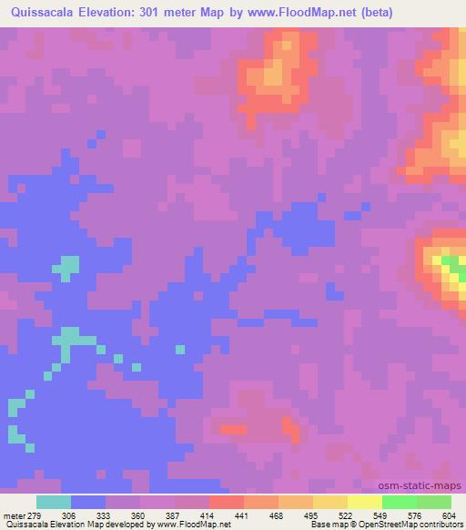 Quissacala,Angola Elevation Map