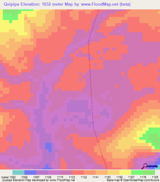 Quipipa,Angola Elevation Map
