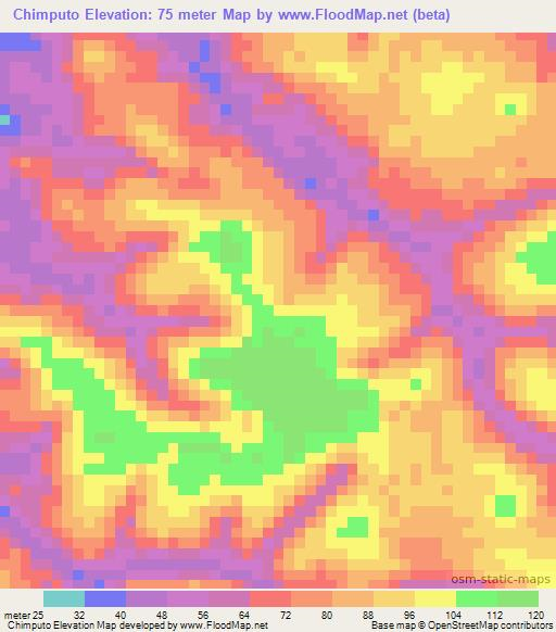 Chimputo,Angola Elevation Map