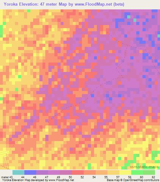 Yoroka,Senegal Elevation Map