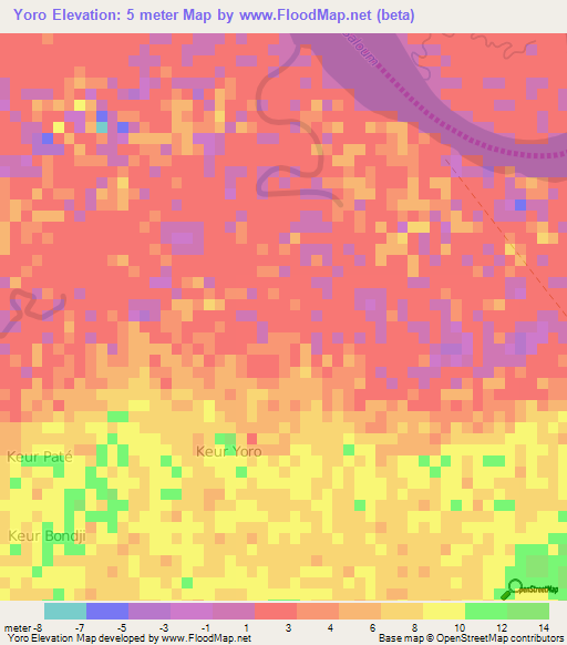 Yoro,Senegal Elevation Map