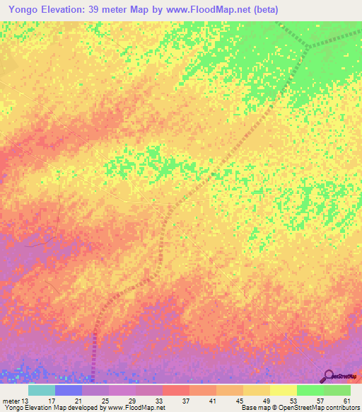 Yongo,Senegal Elevation Map