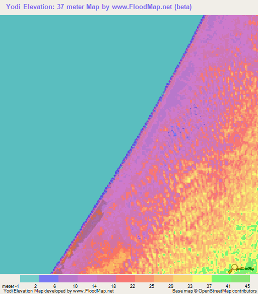Yodi,Senegal Elevation Map