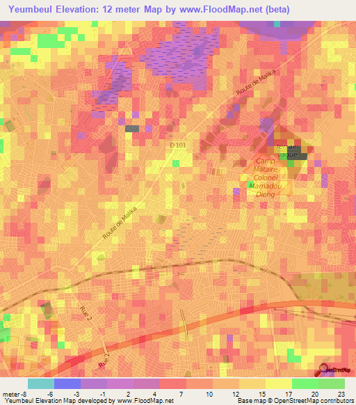 Yeumbeul,Senegal Elevation Map