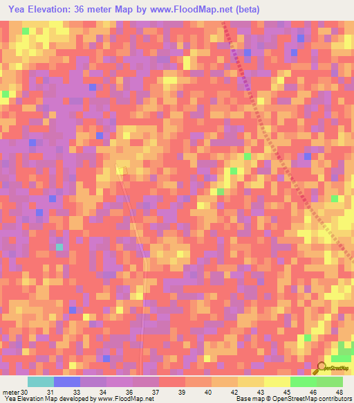 Yea,Senegal Elevation Map