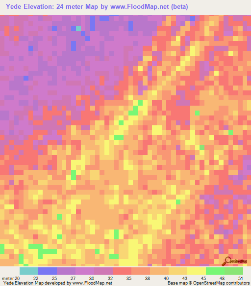 Yede,Senegal Elevation Map