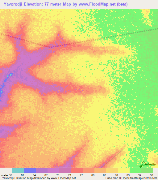 Yavorodji,Senegal Elevation Map