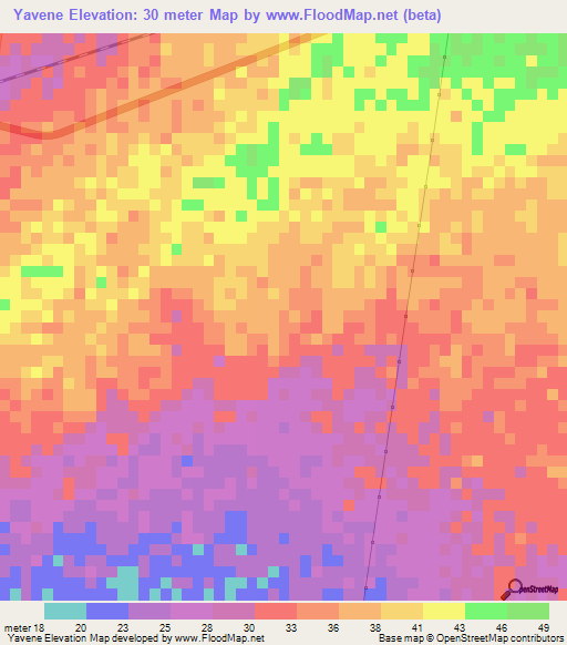 Yavene,Senegal Elevation Map