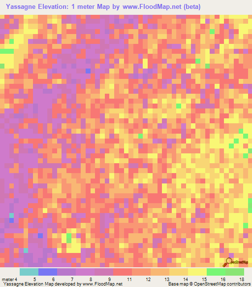 Yassagne,Senegal Elevation Map