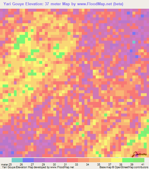 Yari Gouye,Senegal Elevation Map