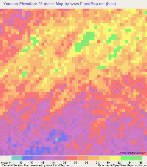 Yamana,Senegal Elevation Map