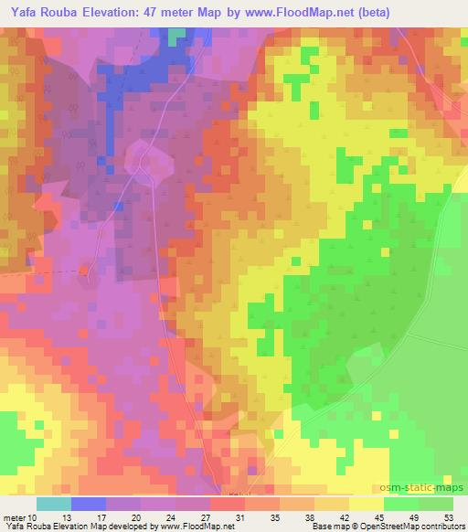 Yafa Rouba,Senegal Elevation Map