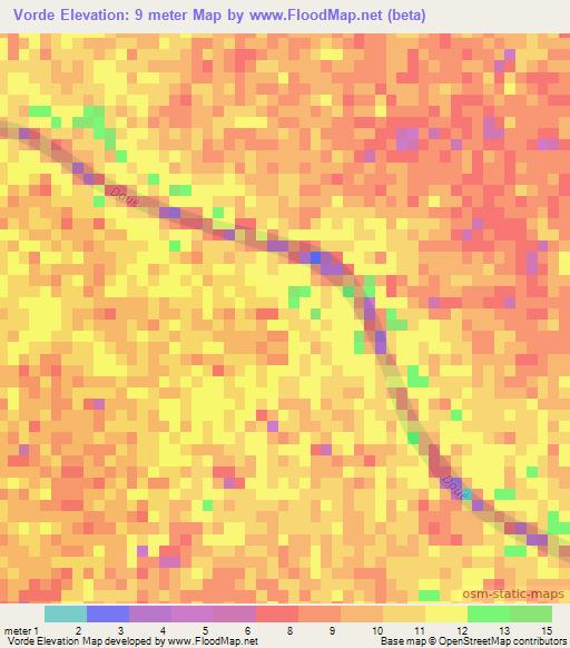 Vorde,Senegal Elevation Map