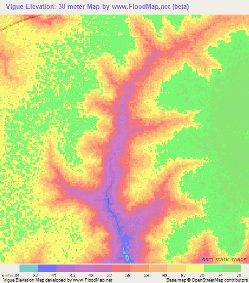 Vigue,Senegal Elevation Map