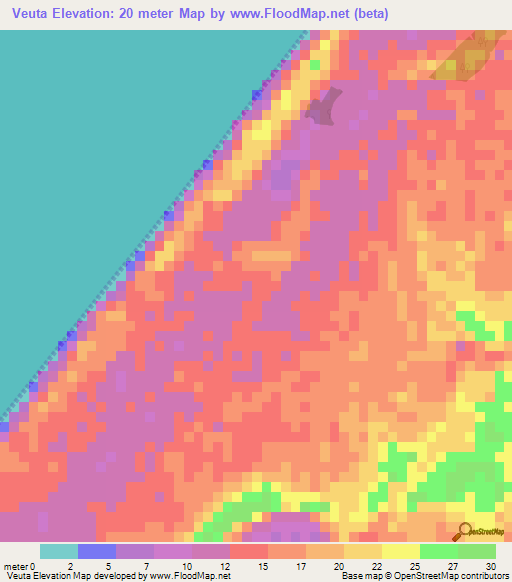 Veuta,Senegal Elevation Map