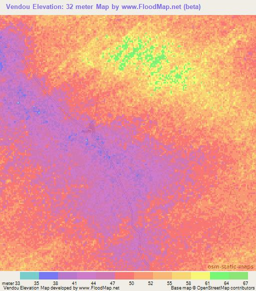 Vendou,Senegal Elevation Map