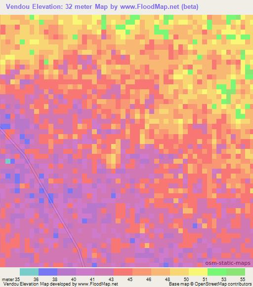 Vendou,Senegal Elevation Map