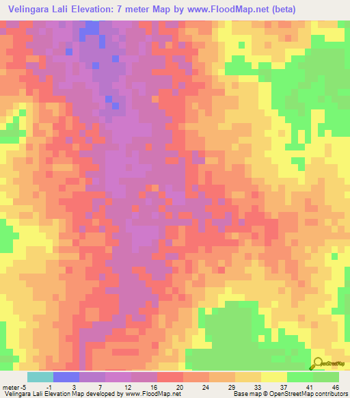 Velingara Lali,Senegal Elevation Map