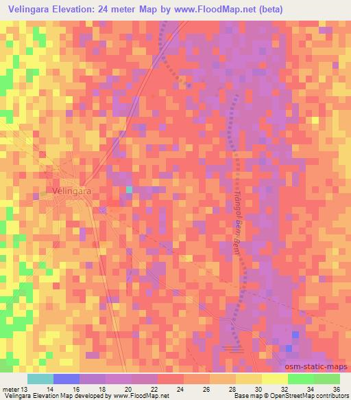 Velingara,Senegal Elevation Map