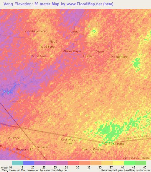 Vang,Senegal Elevation Map
