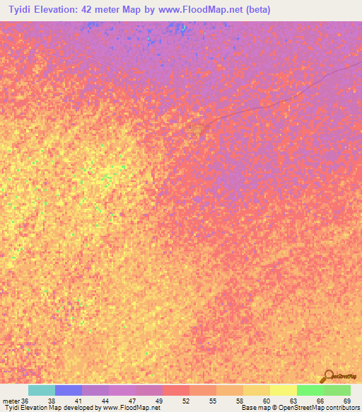 Tyidi,Senegal Elevation Map