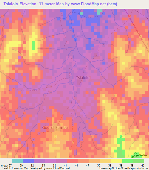 Tsialolo,Senegal Elevation Map