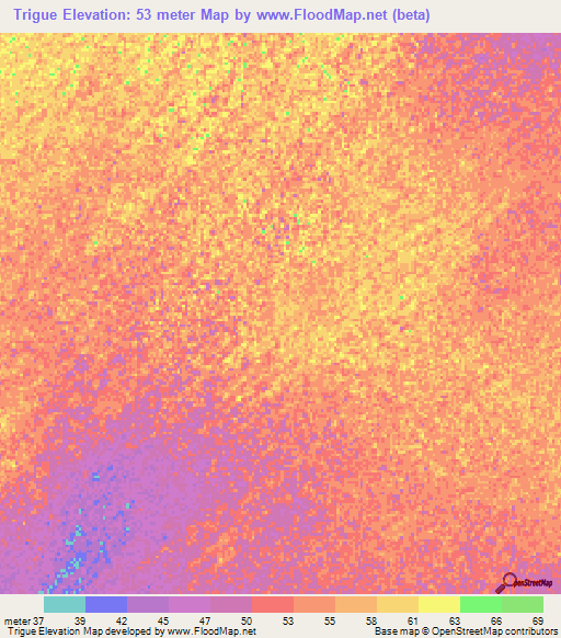 Trigue,Senegal Elevation Map