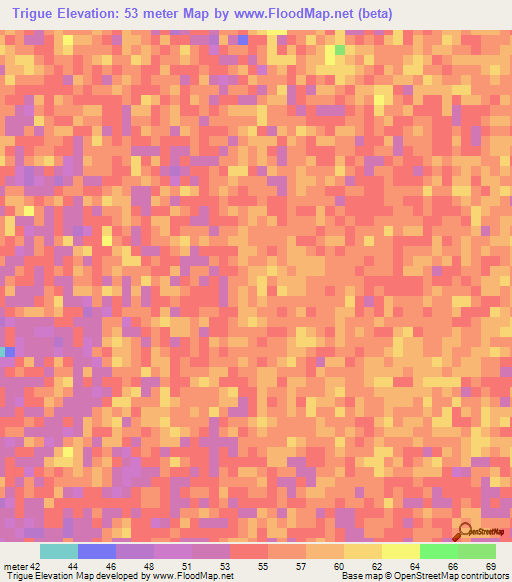 Trigue,Senegal Elevation Map