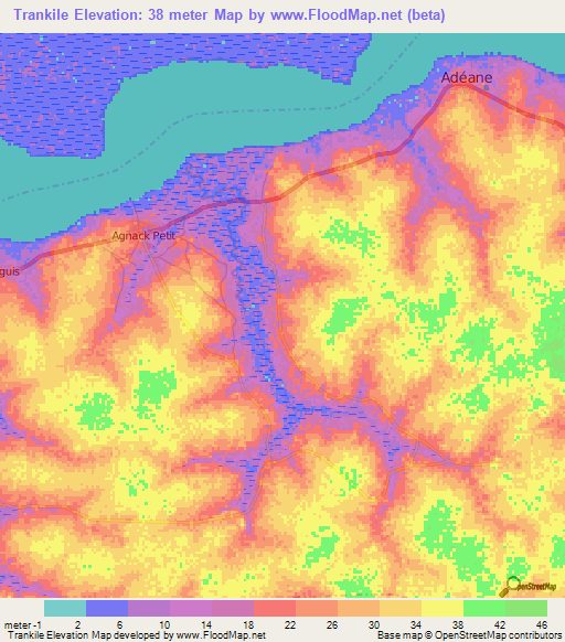Trankile,Senegal Elevation Map