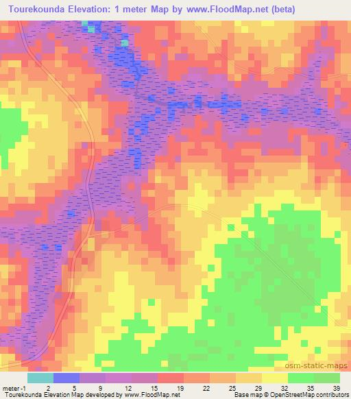 Tourekounda,Senegal Elevation Map