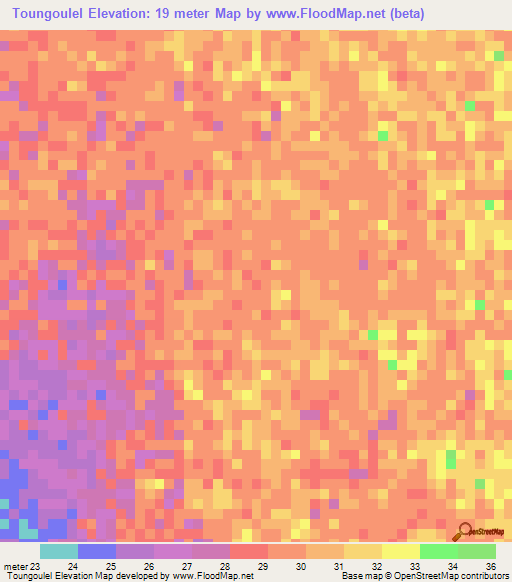 Toungoulel,Senegal Elevation Map