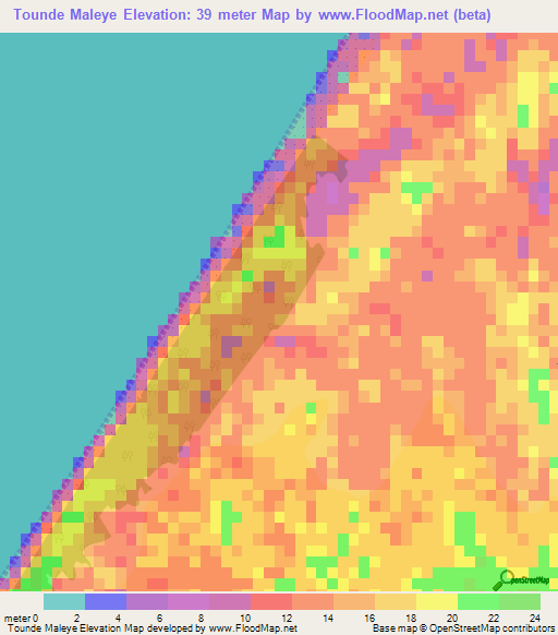 Tounde Maleye,Senegal Elevation Map