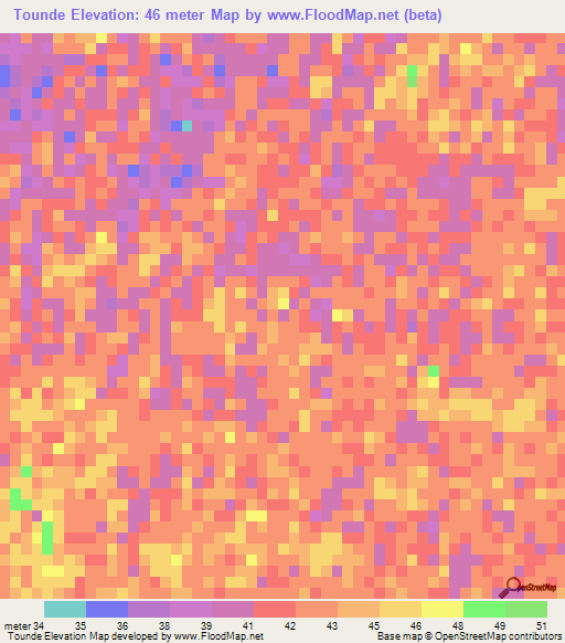 Tounde,Senegal Elevation Map