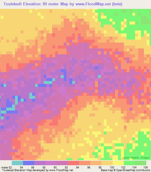 Toulekedi,Senegal Elevation Map