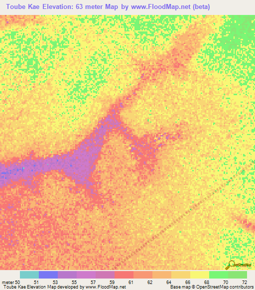 Toube Kae,Senegal Elevation Map