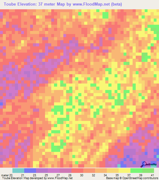 Toube,Senegal Elevation Map