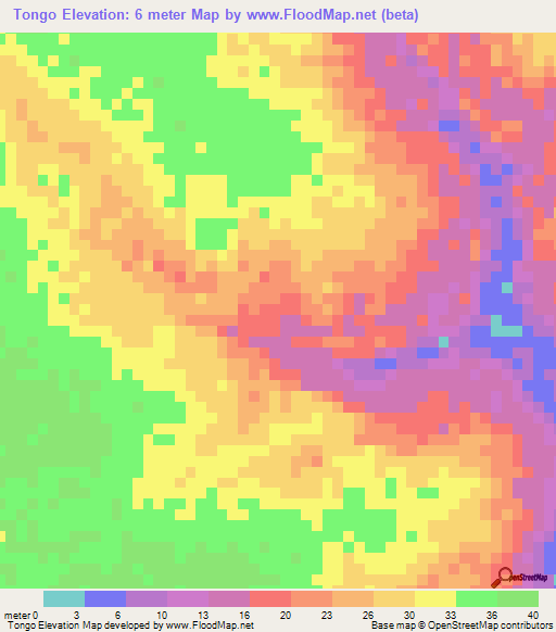 Tongo,Senegal Elevation Map