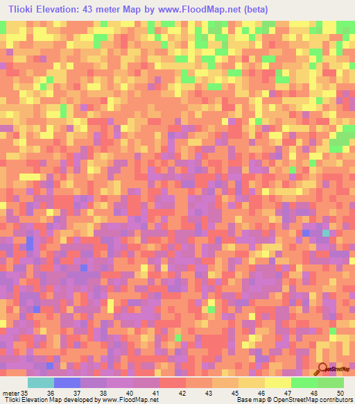 Tlioki,Senegal Elevation Map