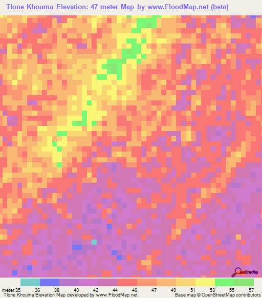 Tlone Khouma,Senegal Elevation Map
