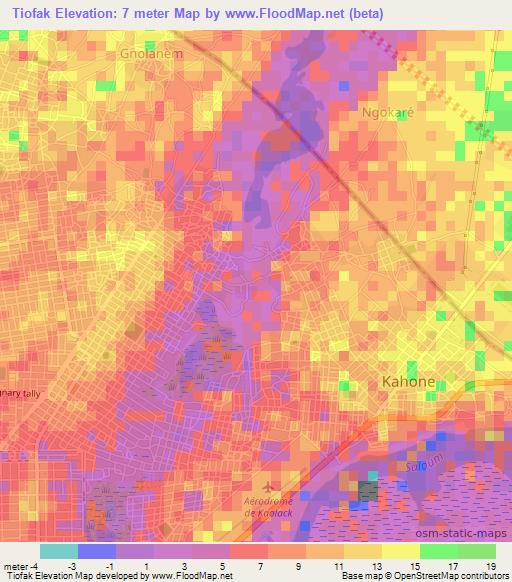 Tiofak,Senegal Elevation Map
