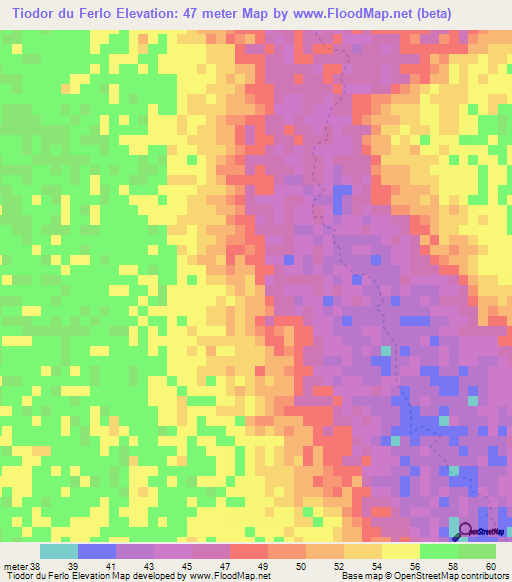 Tiodor du Ferlo,Senegal Elevation Map