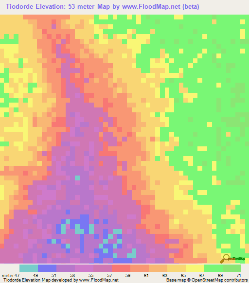 Tiodorde,Senegal Elevation Map