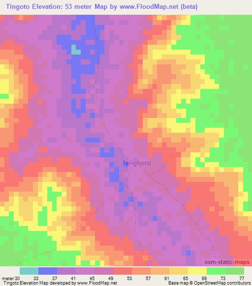 Tingoto,Senegal Elevation Map