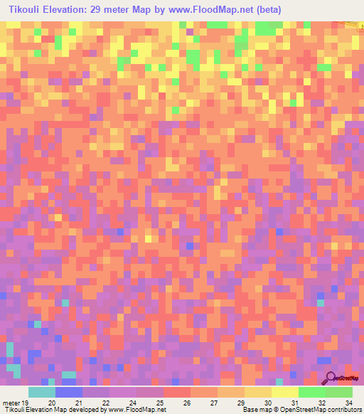 Tikouli,Senegal Elevation Map