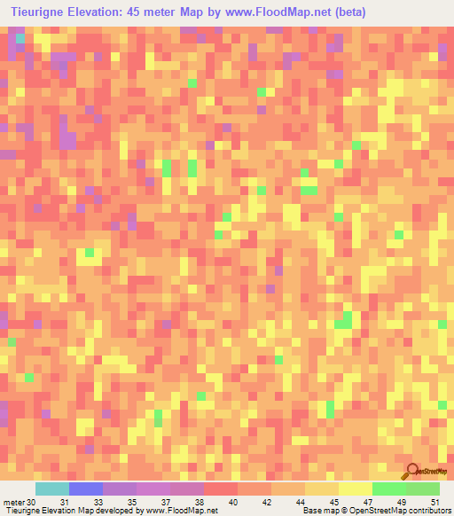 Tieurigne,Senegal Elevation Map