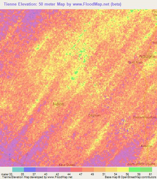Tienne,Senegal Elevation Map