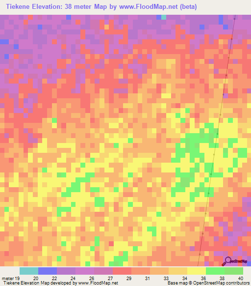 Tiekene,Senegal Elevation Map
