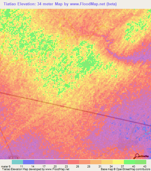 Tiatiao,Senegal Elevation Map